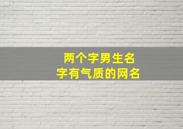 两个字男生名字有气质的网名