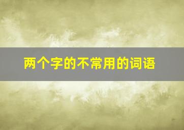 两个字的不常用的词语