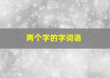 两个字的字词语