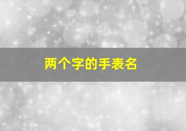 两个字的手表名