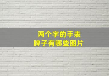 两个字的手表牌子有哪些图片