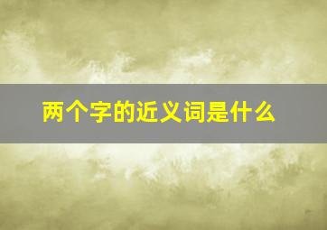 两个字的近义词是什么