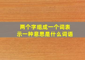 两个字组成一个词表示一种意思是什么词语