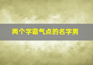 两个字霸气点的名字男