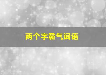 两个字霸气词语