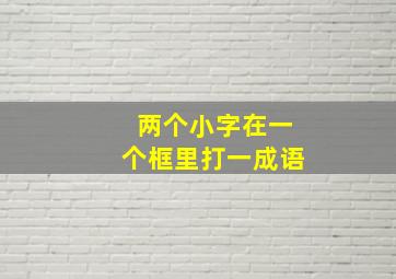 两个小字在一个框里打一成语