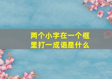 两个小字在一个框里打一成语是什么