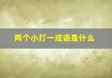 两个小打一成语是什么