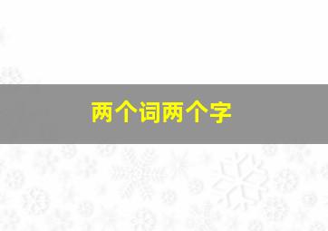 两个词两个字