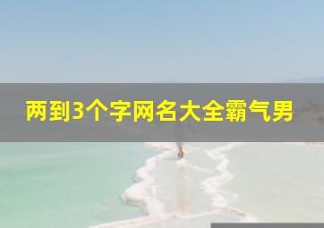 两到3个字网名大全霸气男