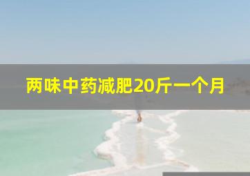 两味中药减肥20斤一个月