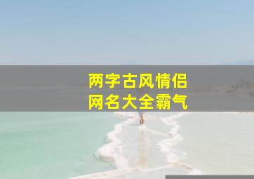 两字古风情侣网名大全霸气