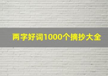 两字好词1000个摘抄大全