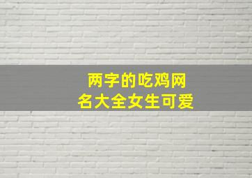 两字的吃鸡网名大全女生可爱