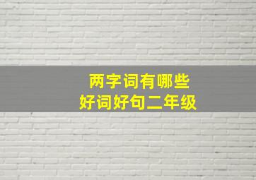 两字词有哪些好词好句二年级