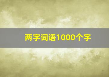 两字词语1000个字