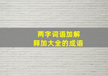 两字词语加解释加大全的成语