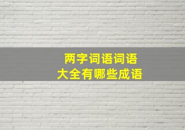 两字词语词语大全有哪些成语