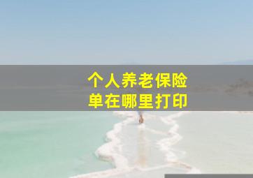 个人养老保险单在哪里打印