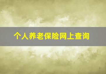 个人养老保险网上查询