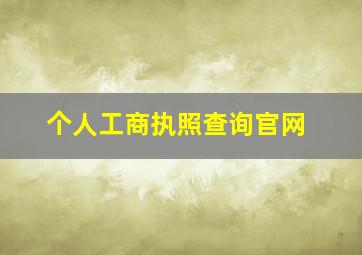 个人工商执照查询官网