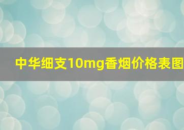 中华细支10mg香烟价格表图