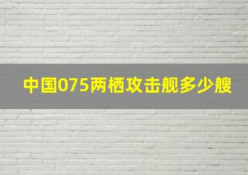 中国075两栖攻击舰多少艘