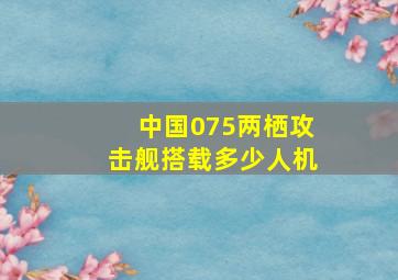 中国075两栖攻击舰搭载多少人机