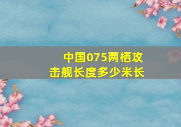 中国075两栖攻击舰长度多少米长