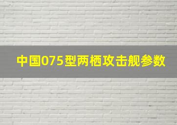 中国075型两栖攻击舰参数