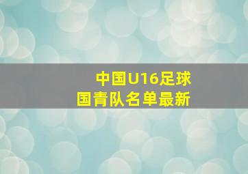 中国U16足球国青队名单最新