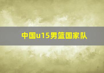 中国u15男篮国家队