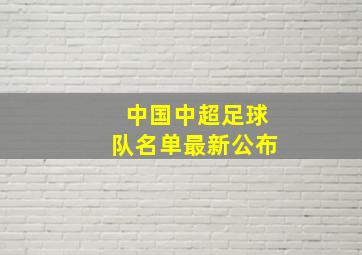 中国中超足球队名单最新公布