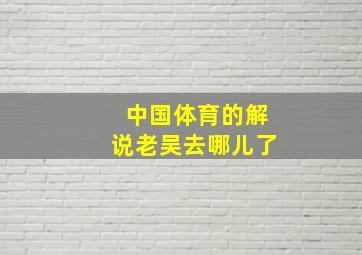 中国体育的解说老吴去哪儿了