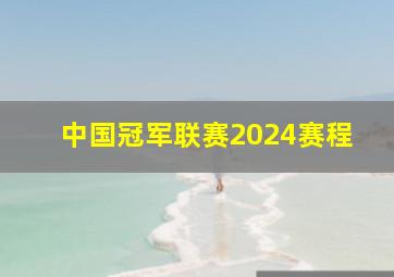 中国冠军联赛2024赛程