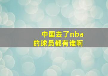 中国去了nba的球员都有谁啊