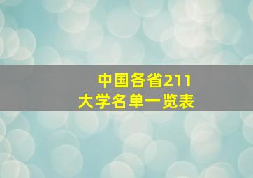 中国各省211大学名单一览表