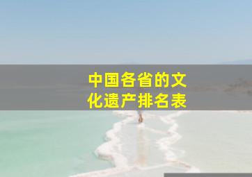 中国各省的文化遗产排名表