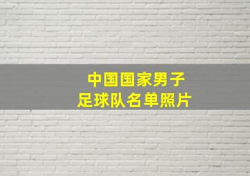 中国国家男子足球队名单照片