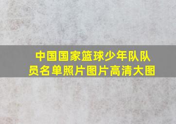 中国国家篮球少年队队员名单照片图片高清大图