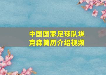 中国国家足球队埃克森简历介绍视频