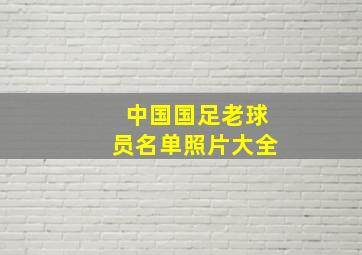 中国国足老球员名单照片大全