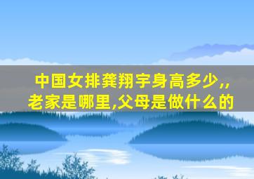 中国女排龚翔宇身高多少,,老家是哪里,父母是做什么的