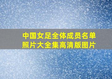 中国女足全体成员名单照片大全集高清版图片