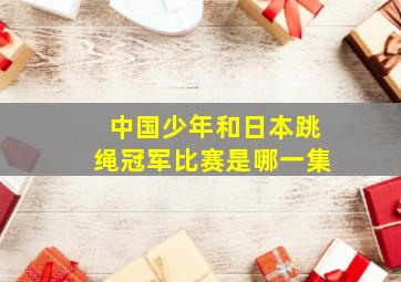 中国少年和日本跳绳冠军比赛是哪一集