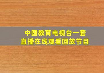 中国教育电视台一套直播在线观看回放节目