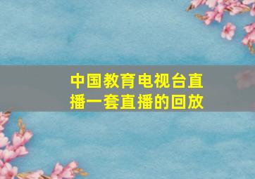 中国教育电视台直播一套直播的回放