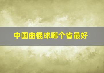 中国曲棍球哪个省最好