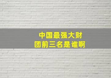 中国最强大财团前三名是谁啊