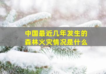 中国最近几年发生的森林火灾情况是什么